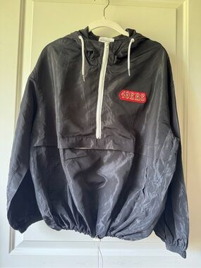 San Francisco 49ers Black Windbreaker Hoodie